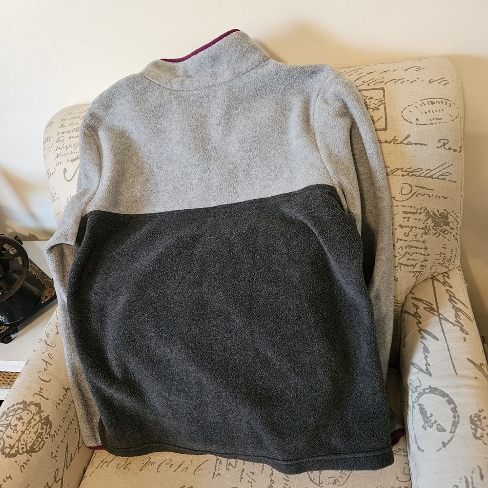 Womens Columbia Gray Magenta Pullover Fleece Like New Sz Large - Picture 3 of 3